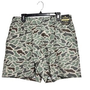 Burlebo Mens Everyday Shorts Retro Duck Camo Green XL 36/38 5.5 Inseam NWT